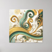 Golden Serenity - Abstracte elegantie canvaskunst Canvas Afdruk (Voorkant)