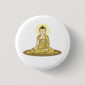 Golden Serenity Buddha Button (Voorkant)