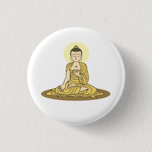 Golden Serenity Buddha Button (Voorkant)