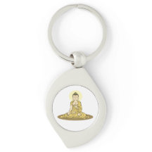 Golden Serenity Buddha Metal Sleutelhanger