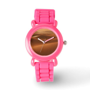 Golden Serenity – Desert Landscape at Sunset Horloge