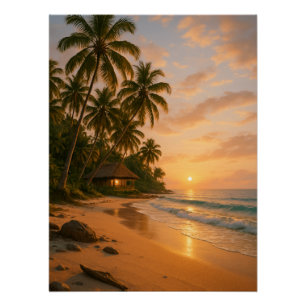 Golden Serenity - Poster de la plage du coucher de