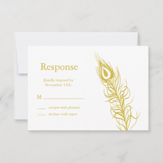 Golden Shake your Tail Feathers RSVP Kaartje (Voorkant)