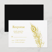 Golden Shake your Tail Feathers RSVP Kaartje (Voorkant / Achterkant)