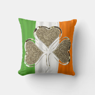Golden Shamrock Clover Ierland Ierse vlag Kussen