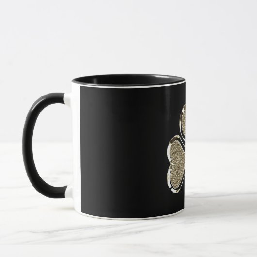 Golden Shamrock Clover Irish Symbol Mok (Links)