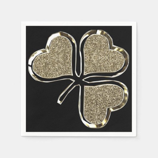 Golden Shamrock Irish Symbol 3 Leaf Clover Chic Servetten (Voorkant)