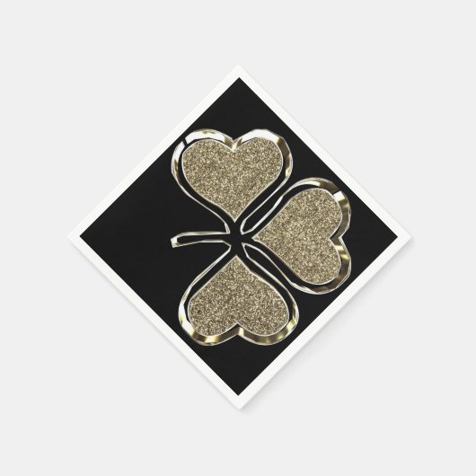 Golden Shamrock Irish Symbol 3 Leaf Clover Chic Servetten (Hoek)