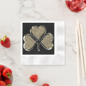 Golden Shamrock Irish Symbol 3 Leaf Clover Chic Servetten (Insitu)