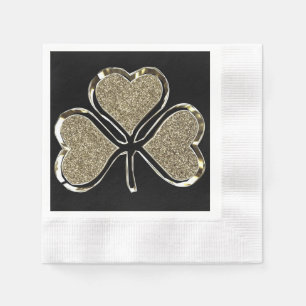 Golden Shamrock Irish Symbol 3 Leaf Clover Chic Servetten