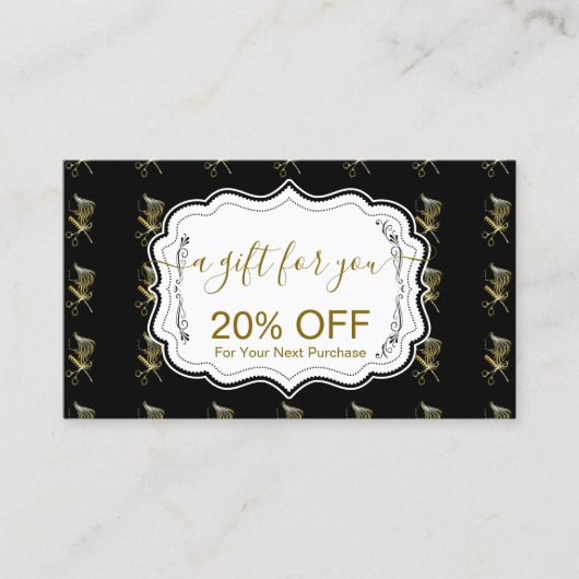 Golden Shears Luxury Stylist Business Kortingskaartje (Voorkant)