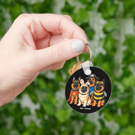 Golden Shepherd spookhond Halloween Grappig Spooky Sleutelhanger (Hand)