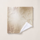 Golden Shine Botanique Tropical Palm Tree Feuilles (Gant de toilette)