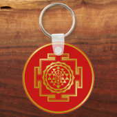 Golden Shree Yantra Sleutelhanger (Voorkant)