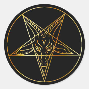 Golden sigil van Baphomet Ronde Sticker