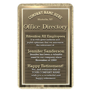 Golden Sign Retirement Gift Magneet