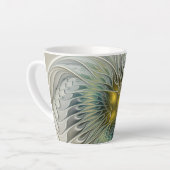 Golden Silver Fantasy Abstract fractal Art Latte Mok (Linkerhoek)