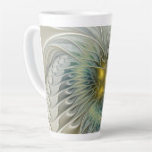 Golden Silver Fantasy Abstract fractal Art Latte Mok (Linkerhoek)
