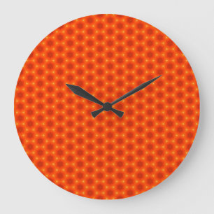 Golden Sinaasappel Honeycomb Hexagon Patroon Grote Klok