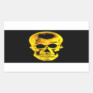 Golden Skull Rechthoekige Sticker