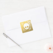 Golden Skull Sticker - Faux Gold Foil (Envelop)