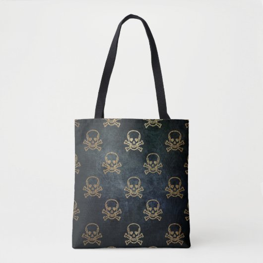 Golden Skulls Gothic Pattern Draagtas (Voorkant)