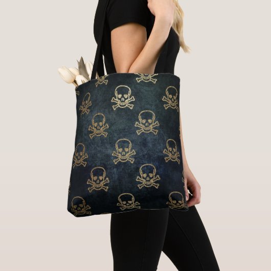 Golden Skulls Gothic Pattern Draagtas (Dichtbij)