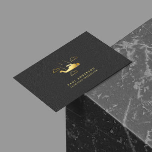 Golden Skydiving Instructor Elegant Logo Monogram Visitekaartje