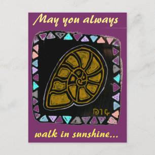 Golden slak briefkaart met standaard stijl