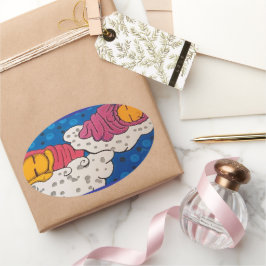 Golden Slumbers Ovale Sticker