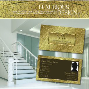 Golden Snake Gold Decor met Monogram en Foto Visitekaartje