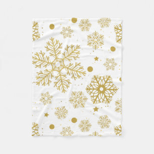 Golden sneeuwvlokken fleece deken