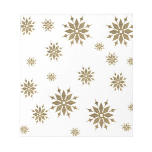 Golden sneeuwvlokken notitieblok