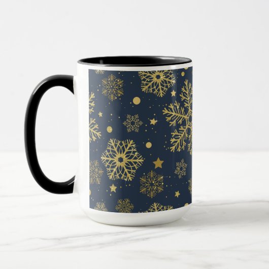 Golden sneeuwvlokken op zee mok (Links)