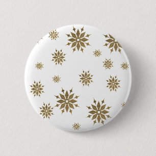 Golden sneeuwvlokken ronde button 5,7 cm