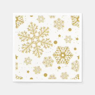 Golden sneeuwvlokken servet