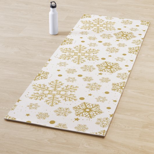 Golden sneeuwvlokken yogamat (In situ)