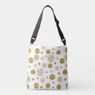 Golden Snow Flakes 1 Crossbody Tas