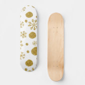 Golden Snow Flakes 1 Skateboard (Voorkant)