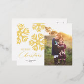 Golden Snow Flakes Joyeux Noël Foil P vacances (Recto/Verso)