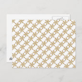 Golden Snowflake Design Briefkaart (Voorkant / Achterkant)