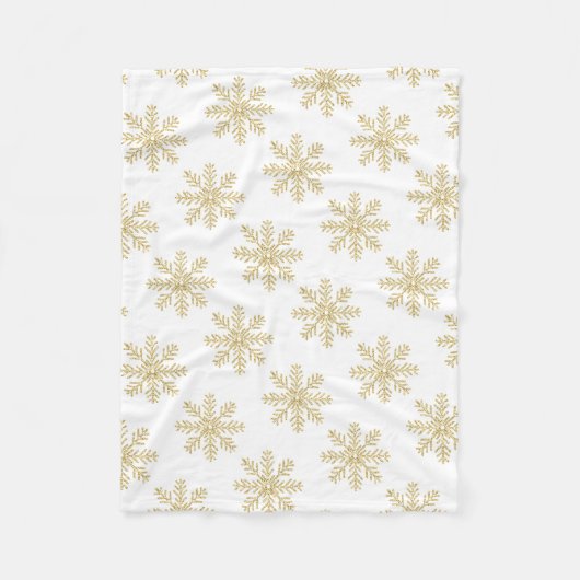 Golden Snowflake Fleece Deken (Voorkant)