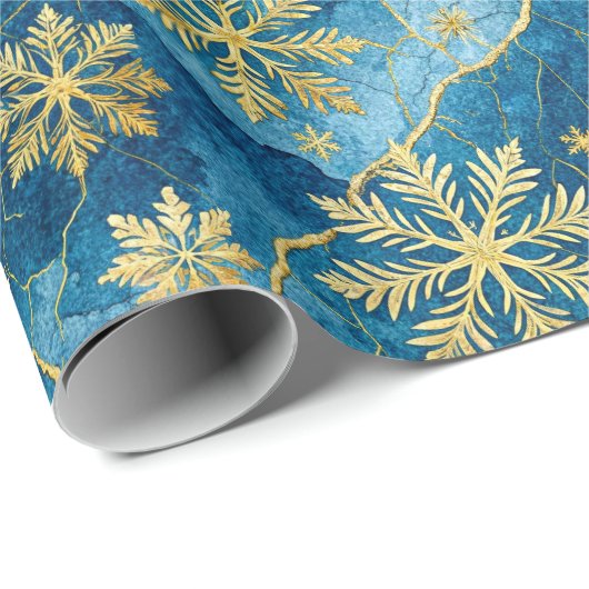 Golden Snowflake Frozen Abstract Cadeaupapier (Rol Hoek)