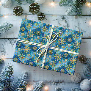 Golden Snowflake Frozen Abstract Cadeaupapier