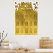 Golden Snowflake kerstbruiloft Poster (Keuken)
