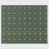 Golden Snowflake kerstcadeau inpakpapier (Vlak)