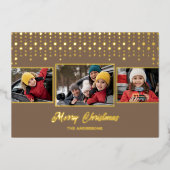 Golden Snowflake Noël Photo Fête Carte de vacances (Recto)