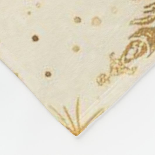 Golden Snowflake Pattern Fleece Deken (Hoek)
