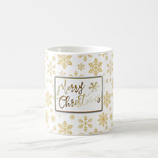 Golden Snowflakes Christmas Mug (Centre)