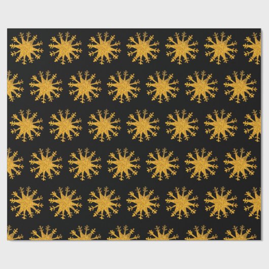 Golden Snowflakes Custom Background Cadeaupapier (Vlak)